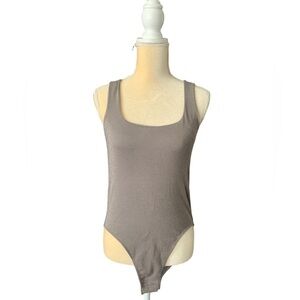 A New Day Women's Taupe Gold Shimmer Bodysuit